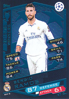 Sergio Ramos Real Madrid 2016/17 Topps Match Attax CL #RM06